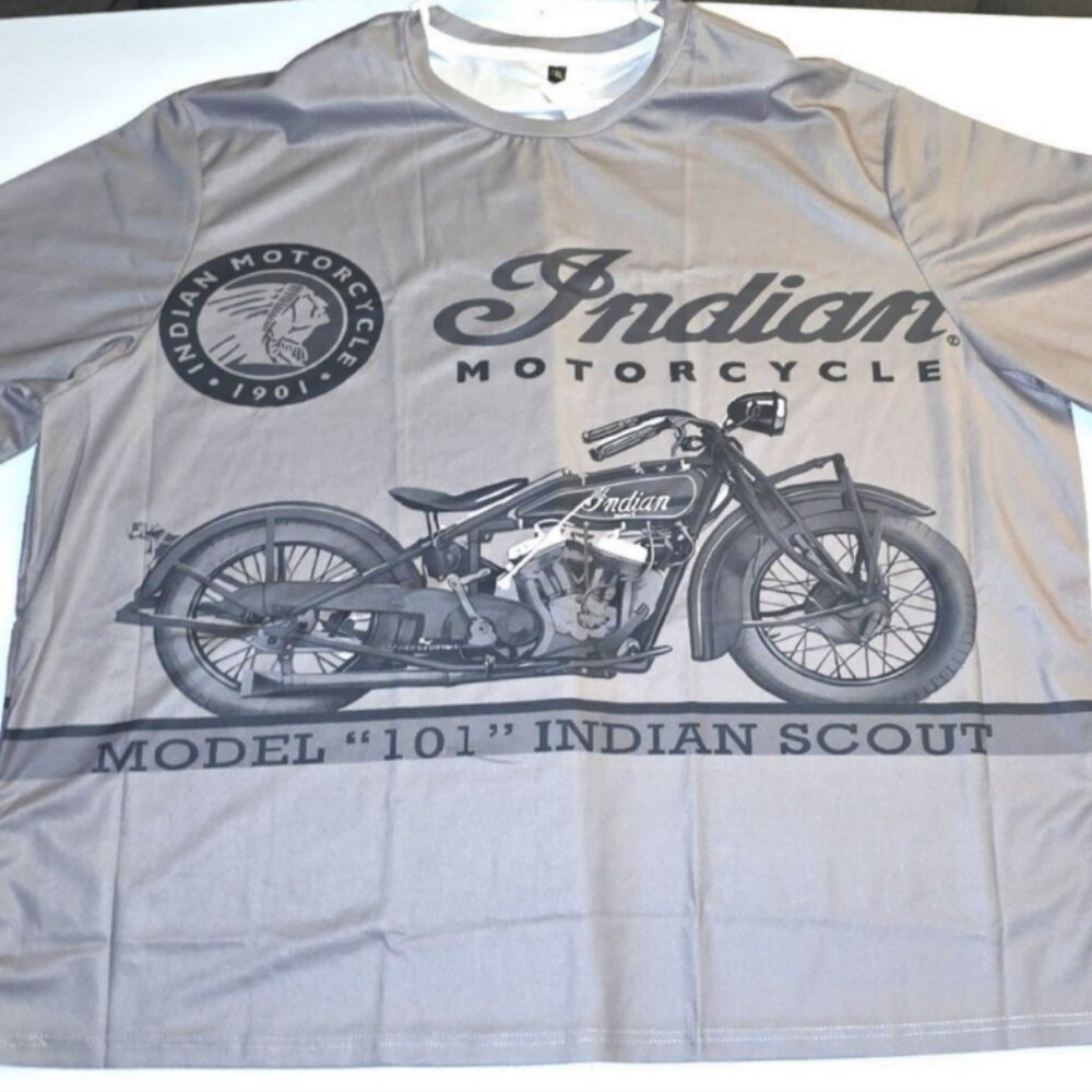 Indian Motorcycle Model 101 Indian Scout Mens Rare 7X -Yes 7X Grey T-Shirt 0011